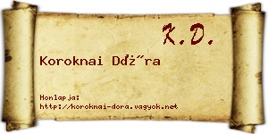Koroknai Dóra névjegykártya