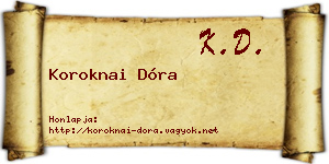 Koroknai Dóra névjegykártya